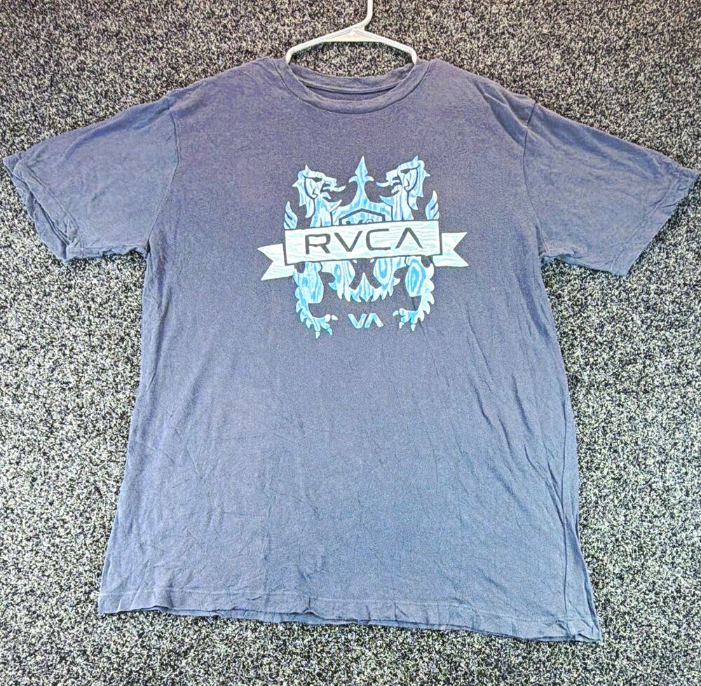 RVCA Logo Graphic Men's Gray Crew Neck Short Sleeve Knit T-Shirt Regular L